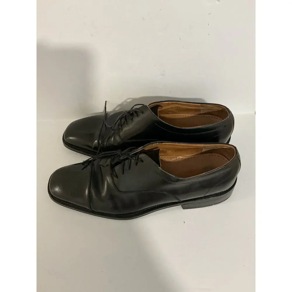 Ferragamo Black Leather Lace Up Men's Dress Shoes Size 11.5 D